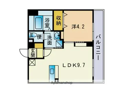 柳川ビル(1LDK/6階)の間取り写真