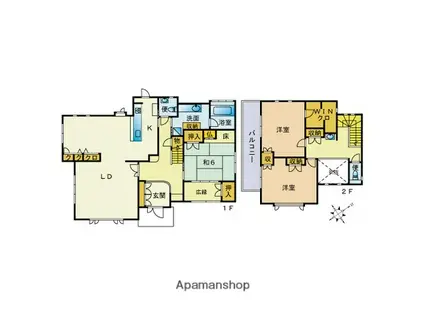 福岡市七隈線 七隈駅 徒歩10分 2階建 築31年(3LDK)の間取り写真