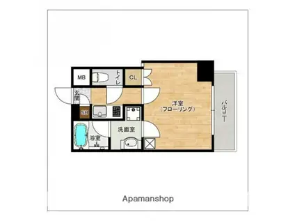 エンクレスト白金(1K/7階)の間取り写真