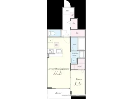 シャロームセブン平尾(1LDK/1階)の間取り写真