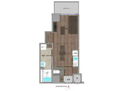 THE GLADE RESIDENCE ウエスト(ワンルーム/4階)の間取り写真