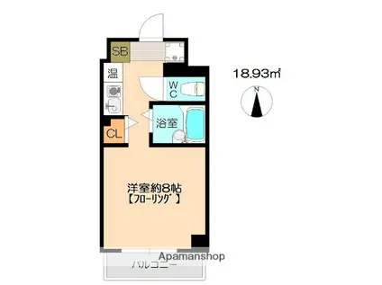 パンルネックス・クリスタル福大東(ワンルーム/2階)の間取り写真