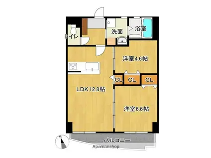 SOコスモス(2LDK/3階)の間取り写真