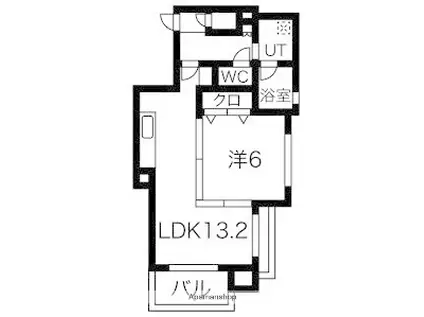 ティファーナ高宮(1LDK/4階)の間取り写真