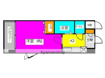 ヴェルドミール(1K/1階)の間取り写真