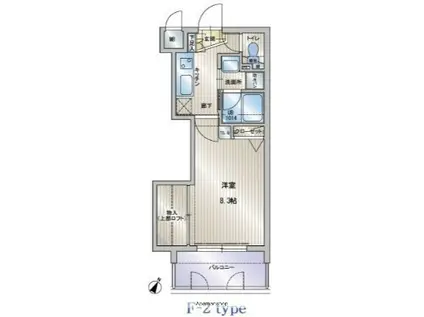 アクタス天神セントラルタワー(1K/6階)の間取り写真