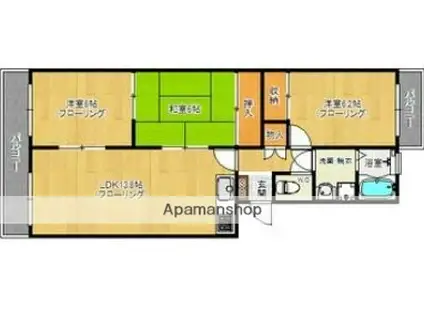 アーバン山の上(3LDK/2階)の間取り写真