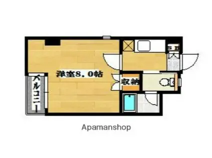 シエル城南(1K/2階)の間取り写真