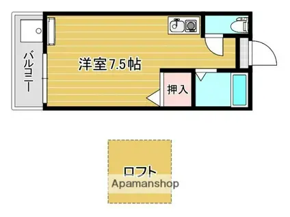 ピアーハイツ(ワンルーム/1階)の間取り写真