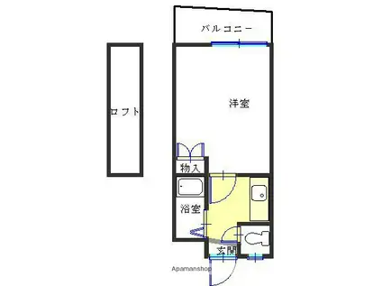プレアライト(1K/1階)の間取り写真