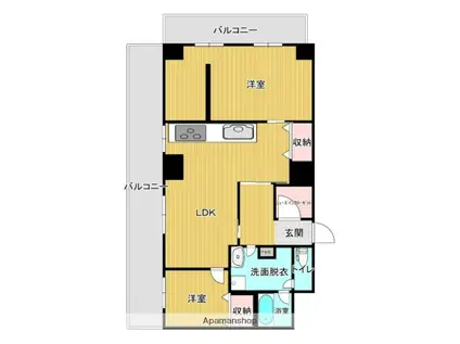 ライオンズマンション博多(2LDK/3階)の間取り写真