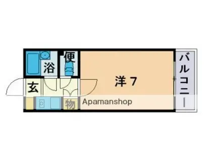 シャトレ21六本松(ワンルーム/1階)の間取り写真