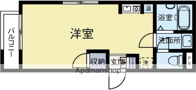 オークヴィラメゾン室見(ワンルーム/2階)の間取り写真