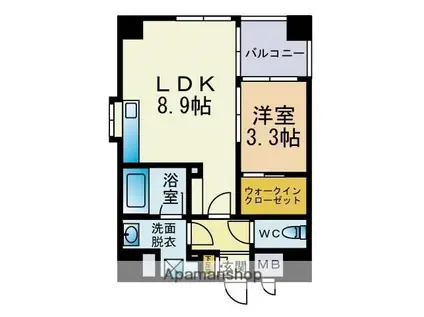 フォーサイト姪浜(1LDK/8階)の間取り写真