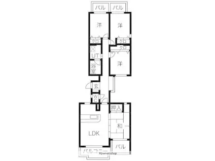 ロマネスク東油山アンベリール(4LDK/2階)の間取り写真