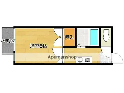 サンハウス黒木(1K/2階)の間取り写真