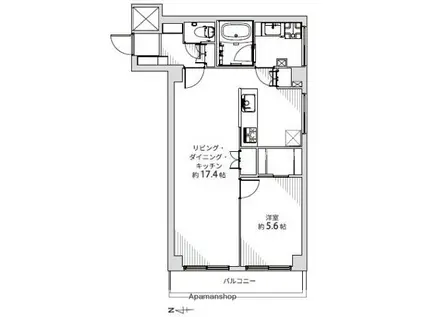 シャンブル博多第二(1LDK/5階)の間取り写真