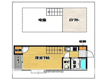 エスポアール西新(ワンルーム/1階)の間取り写真