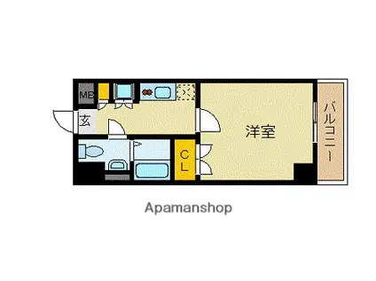 ダイナコートスタシオン博多(1K/3階)の間取り写真