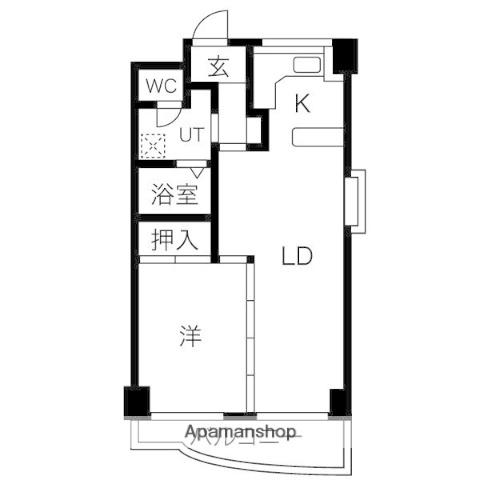 アルテハイム地行(1LDK/3階)の間取り写真