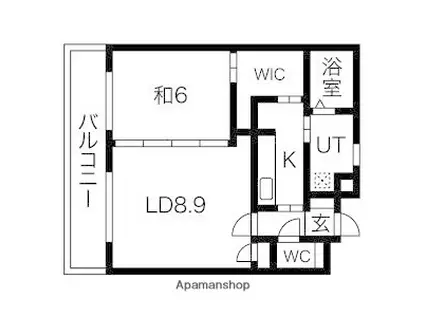 リンデン東薬院(1LDK/4階)の間取り写真