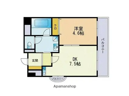 ガーデンコートけやき(1DK/7階)の間取り写真