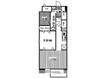 プリマベーラ姪浜(1LDK/3階)の間取り写真