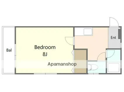 ピッコロハウス(1K/1階)の間取り写真