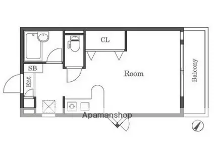 アルティマ地行(ワンルーム/1階)の間取り写真