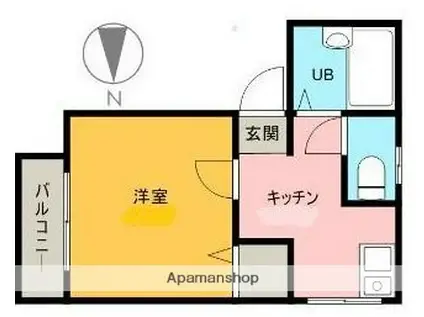 シャイング曙(1K/1階)の間取り写真