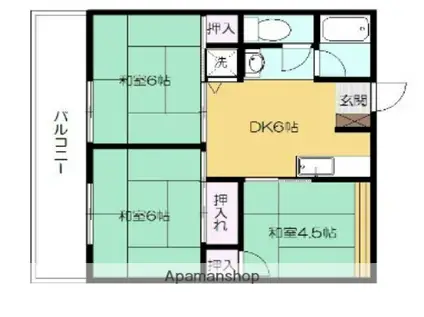 大島ビル(3DK/3階)の間取り写真