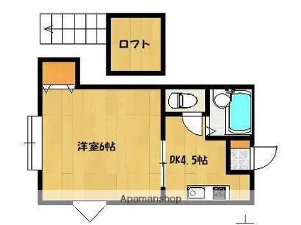 パンシオンプラージュB(1DK/2階)の間取り写真