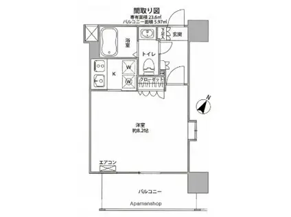 I.M.Dビュードーム(1K/6階)の間取り写真