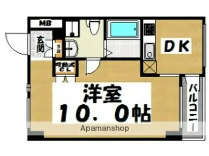 KDXレジデンス西新(1DK/3階)の間取り写真