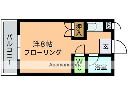 リベルテ松山(ワンルーム/3階)の間取り写真