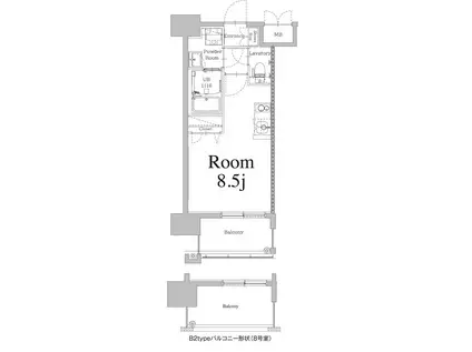 エンクレスト天神LIFE(ワンルーム/13階)の間取り写真