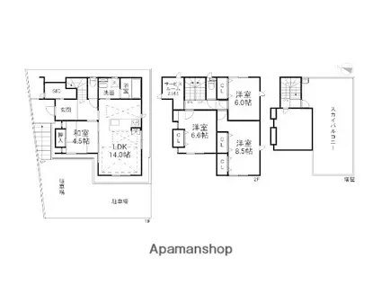 福岡市七隈線 六本松駅 徒歩12分 2階建 築10年(4SLDK)の間取り写真