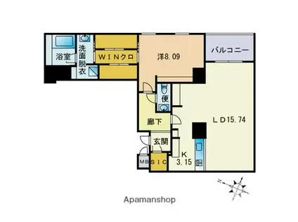 RLIV KUSAGAE(1LDK/2階)の間取り写真