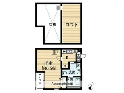 BELL AVENUE 高宮(1K/2階)の間取り写真