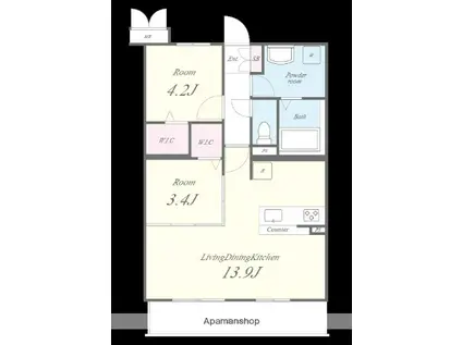 レトワール今川(2LDK/4階)の間取り写真