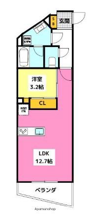 黒門マンション(1LDK/2階)の間取り写真