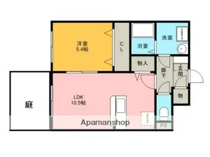ローズマリー(1LDK/1階)の間取り写真