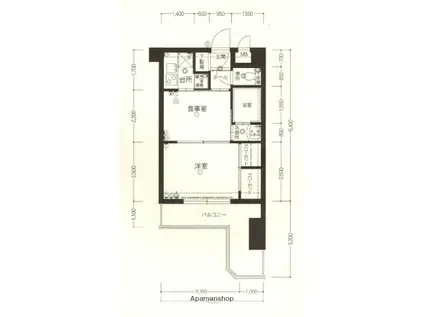 エステートマンション赤坂けやき通(2K/5階)の間取り写真