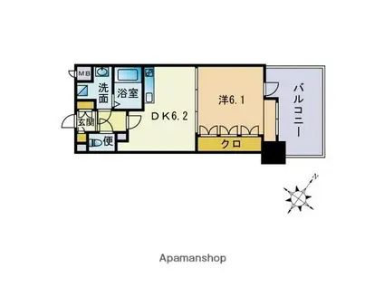 サムティ天神南(1DK/5階)の間取り写真