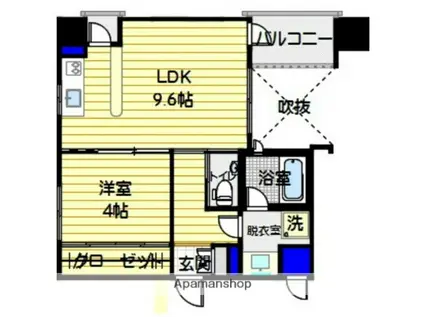 グラン・ノーブル六本松(1LDK/6階)の間取り写真