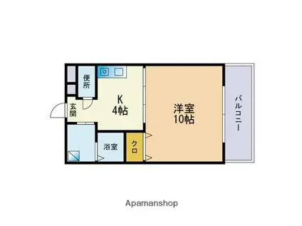 フォーレスト天神南(1K/7階)の間取り写真