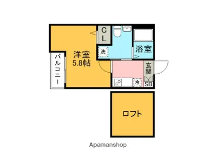 VITESSE高宮(1K/2階)の間取り写真