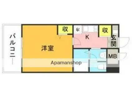 メゾン・ド・ヴィレ大濠(ワンルーム/4階)の間取り写真