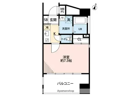 サヴォイ テンジン クォーター(1K/14階)の間取り写真