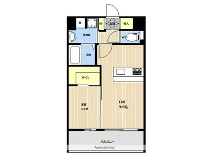 VALENTIA西公園(1LDK/5階)の間取り写真